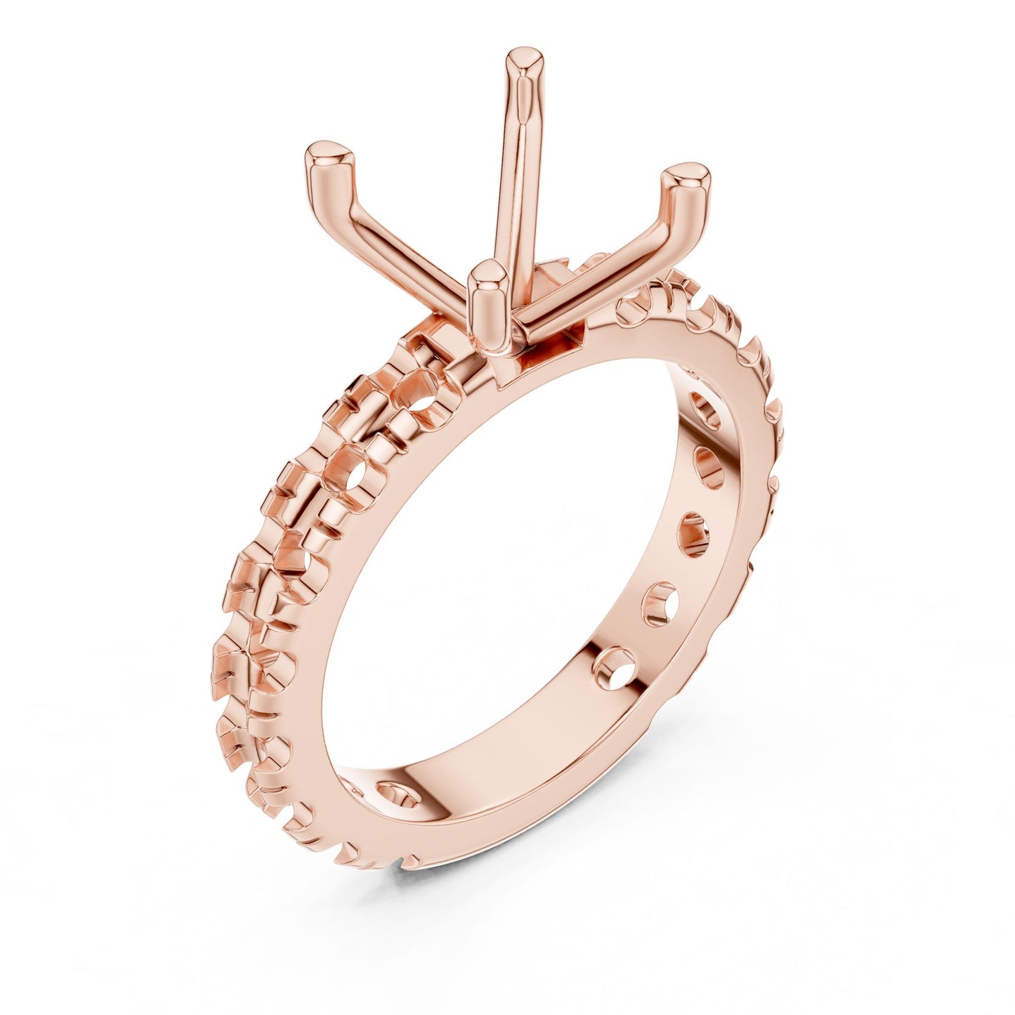 Cushion Lab Grown Diamond Pave Engagement Ring
