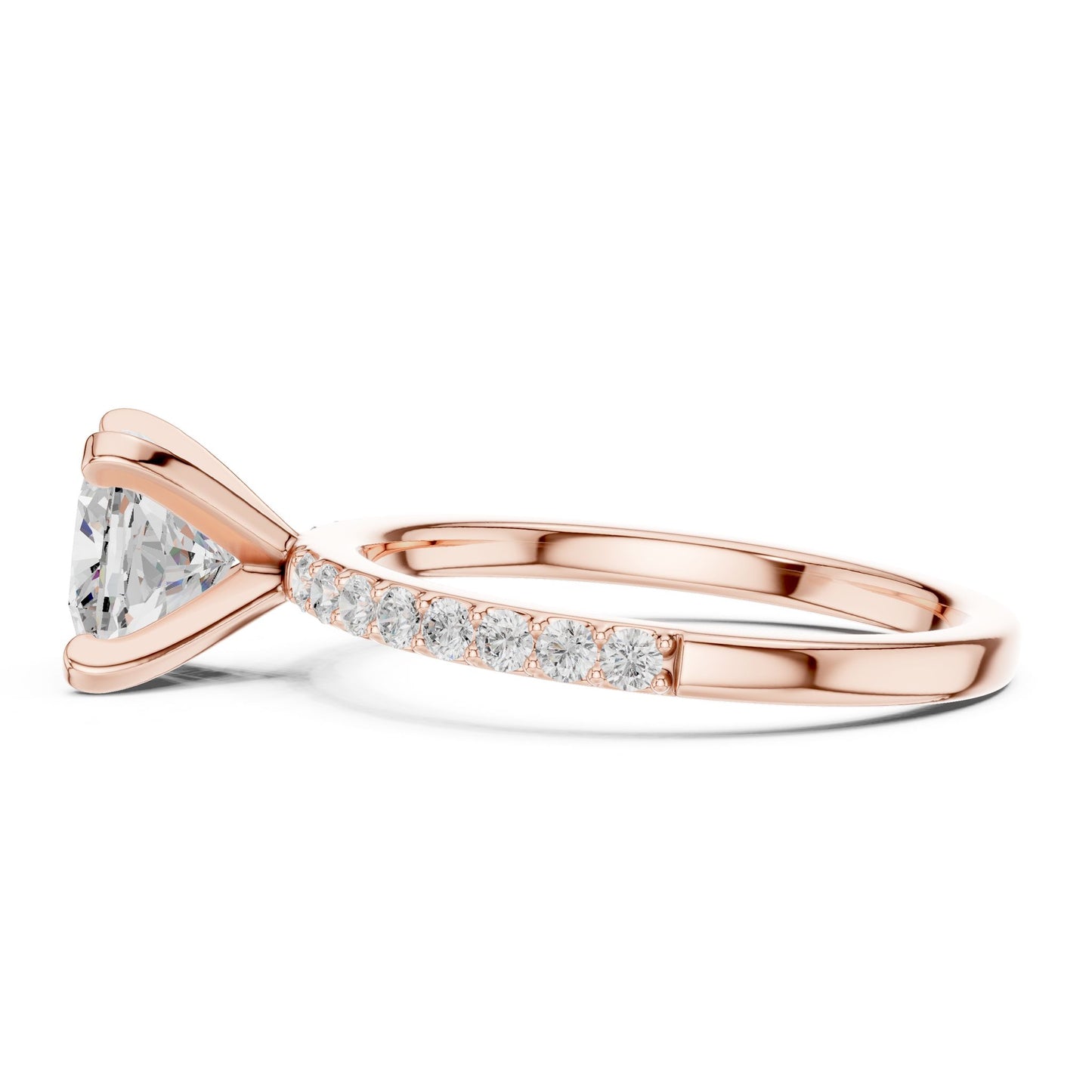 Cushion Lab Grown Diamond Pave Engagement Ring