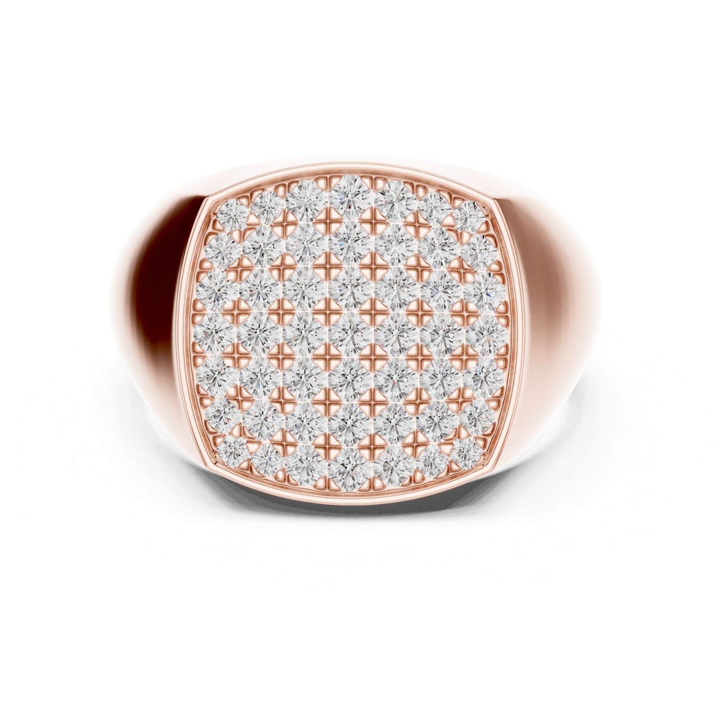 Men's Cushion Lab Grown Diamond Pave Ring