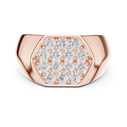 Men's Cushion Lab Grown Diamond Pave Ring