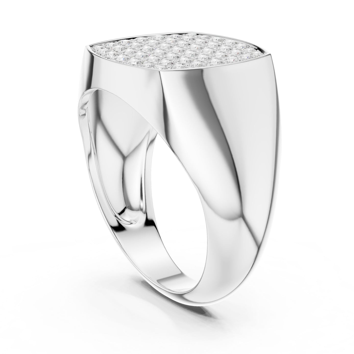 Men's Cushion Lab Grown Diamond Pave Ring