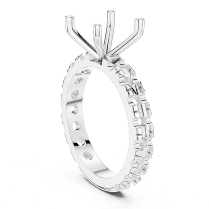 Cushion Lab Grown Diamond Pave Engagement Ring