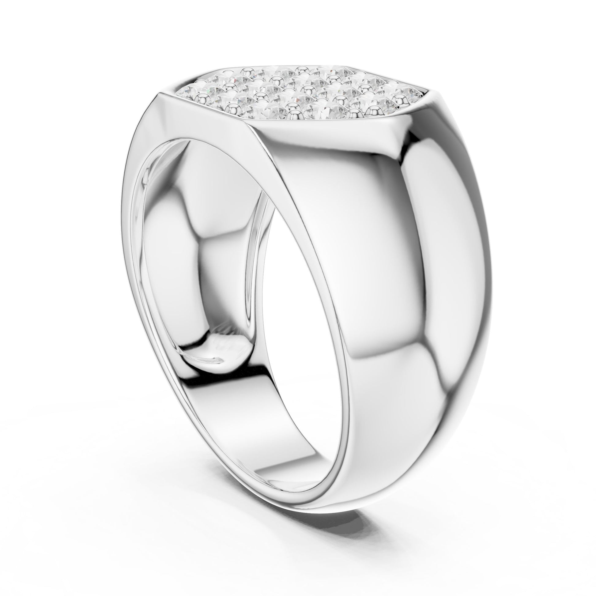 Men's Cushion Lab Grown Diamond Pave Ring