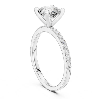 Cushion Lab Grown Diamond Pave Engagement Ring