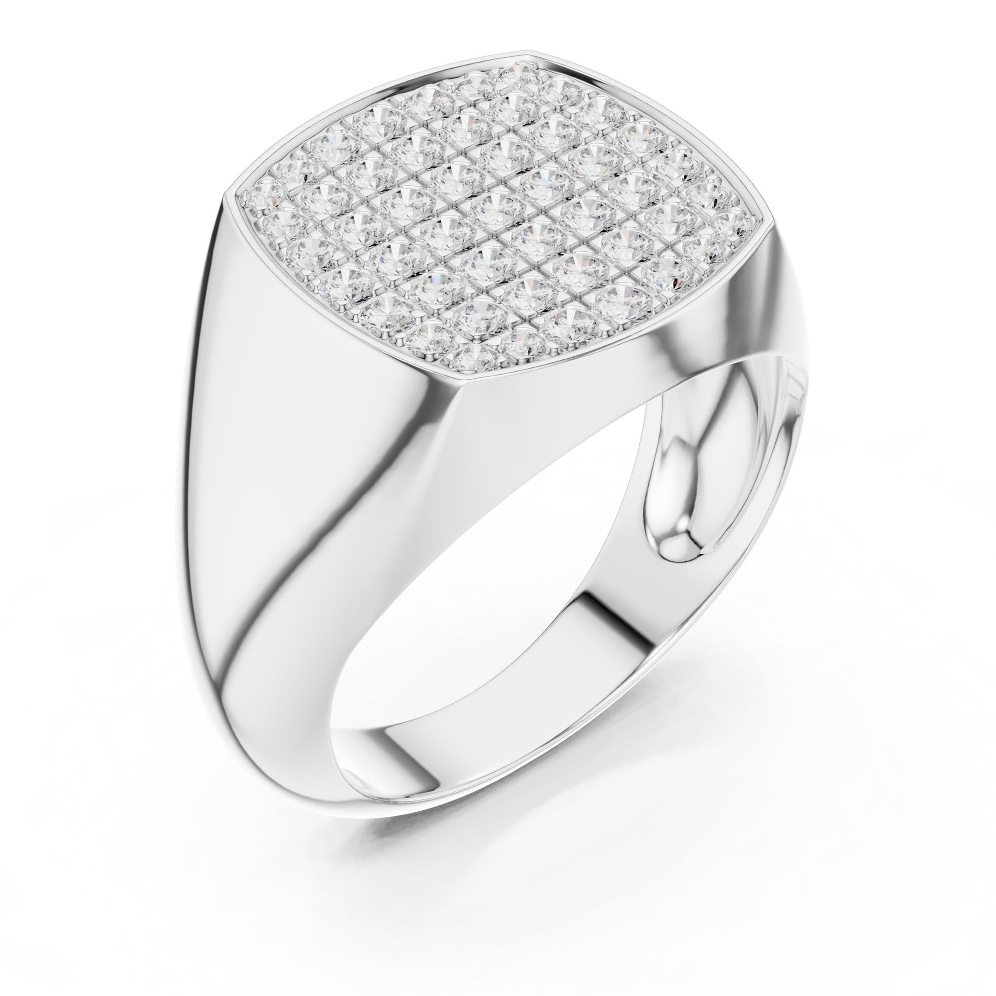Men's Cushion Lab Grown Diamond Pave Ring