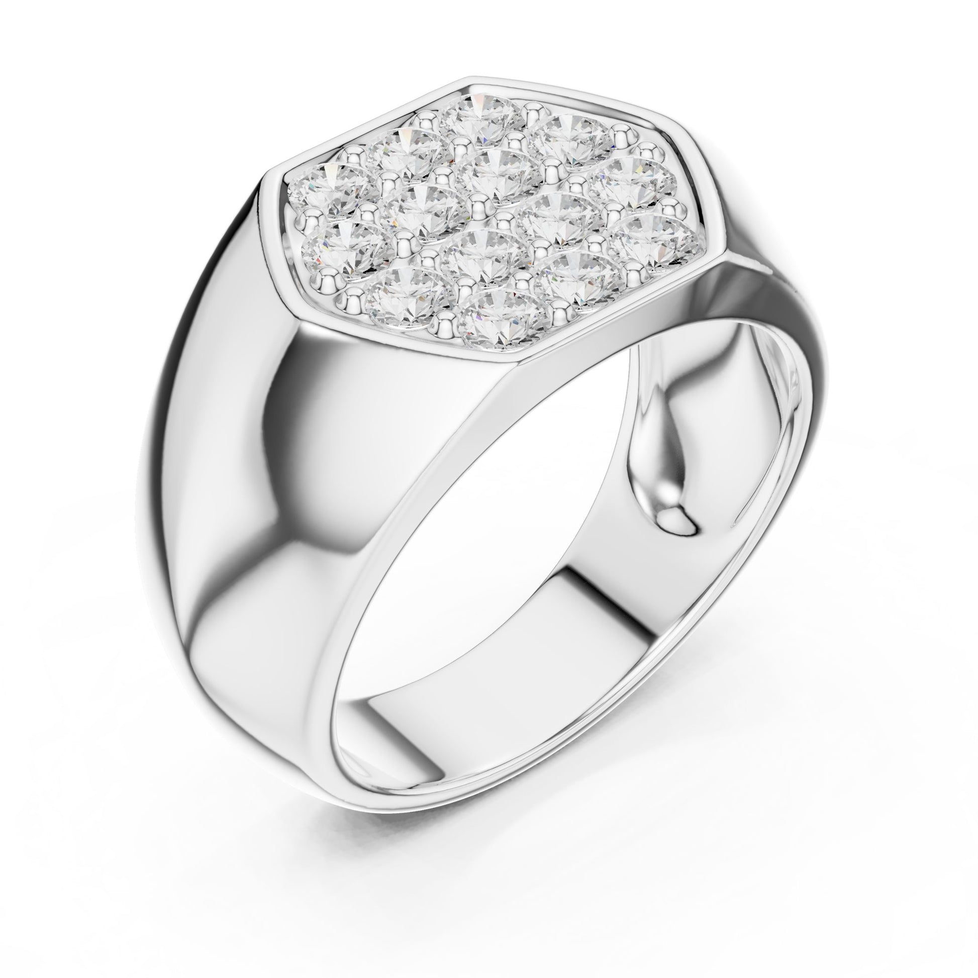 Men's Cushion Lab Grown Diamond Pave Ring