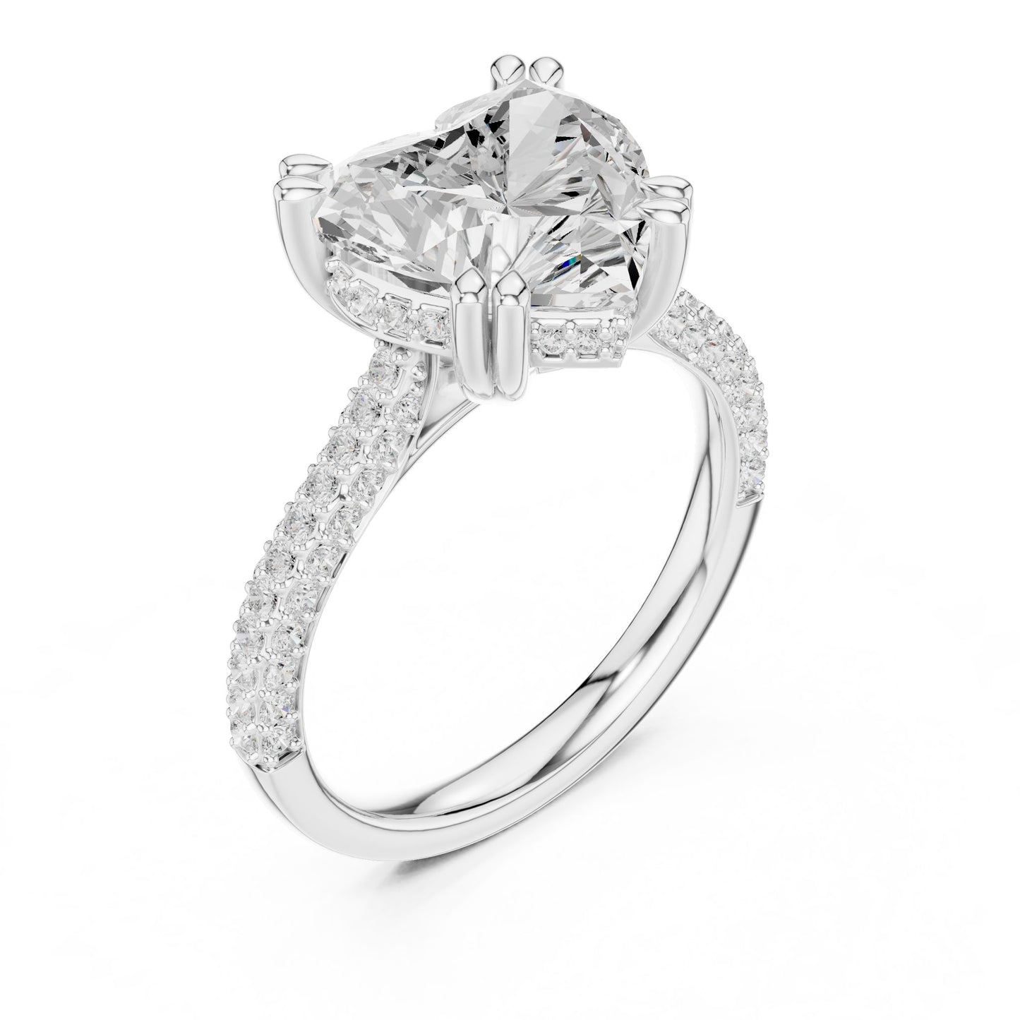 Cushion Lab Grown Diamond Pave Engagement Ring