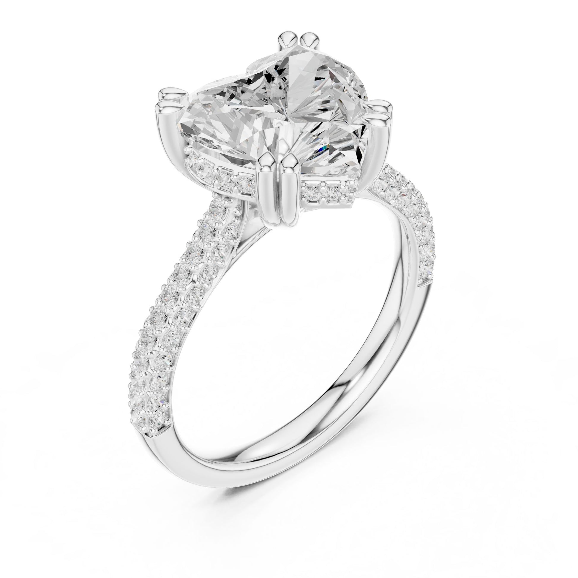 Cushion Lab Grown Diamond Pave Engagement Ring
