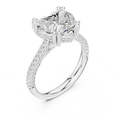 Cushion Lab Grown Diamond Pave Engagement Ring