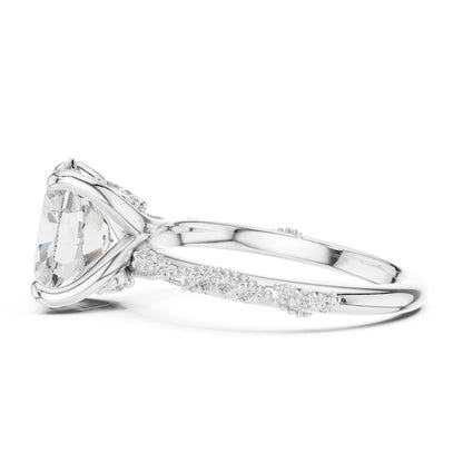 Cushion Lab Grown Diamond Pave Engagement Ring