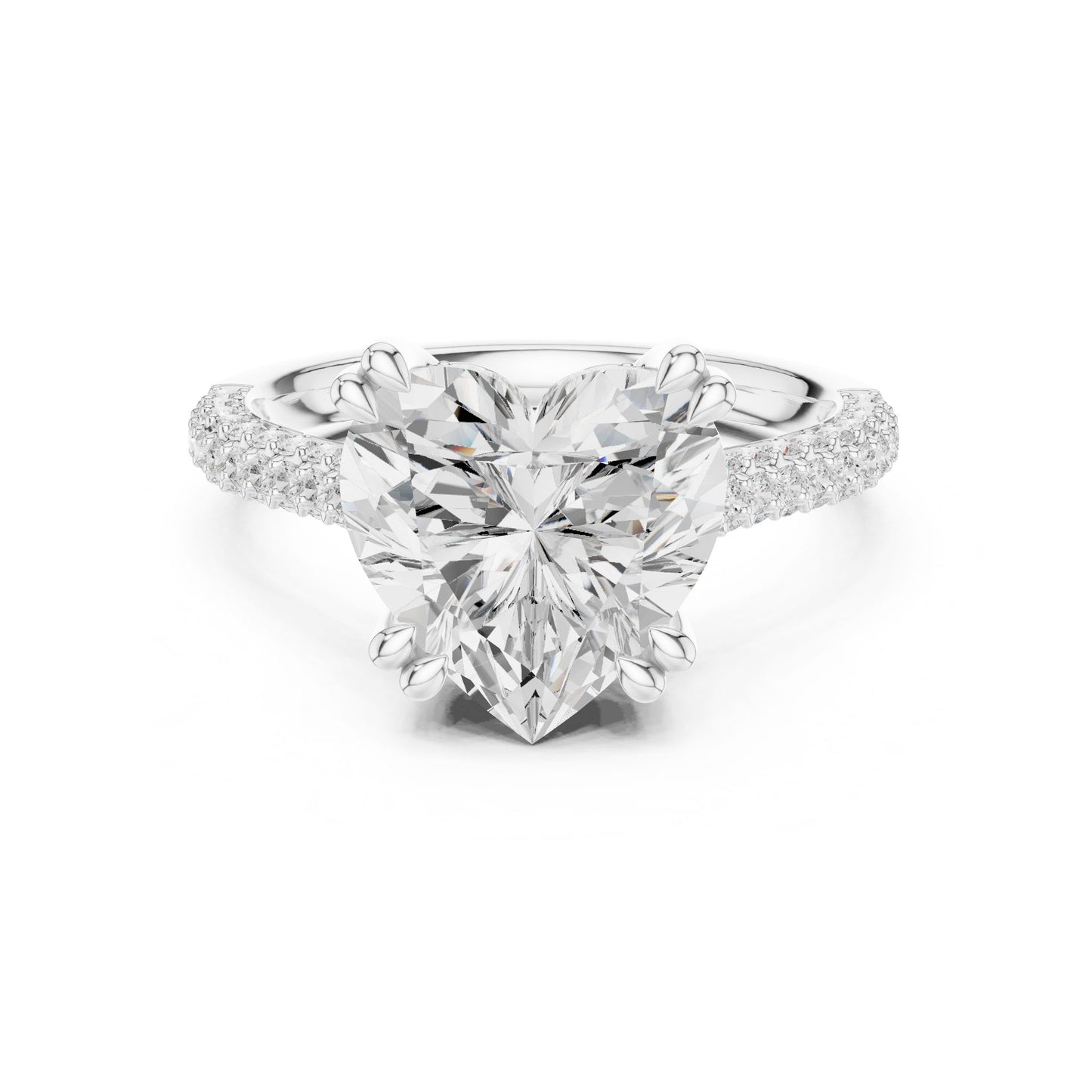 Cushion Lab Grown Diamond Pave Engagement Ring