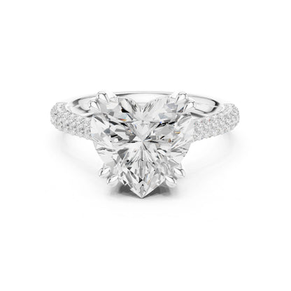 Cushion Lab Grown Diamond Pave Engagement Ring