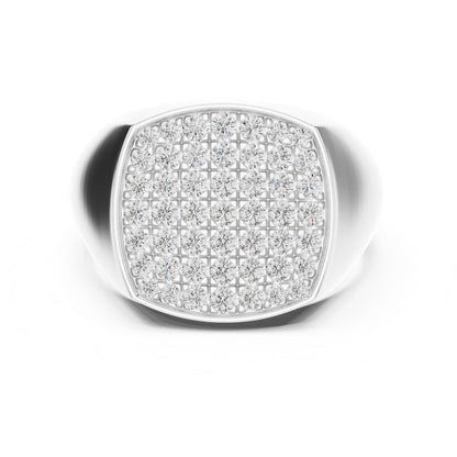 Men's Cushion Lab Grown Diamond Pave Ring