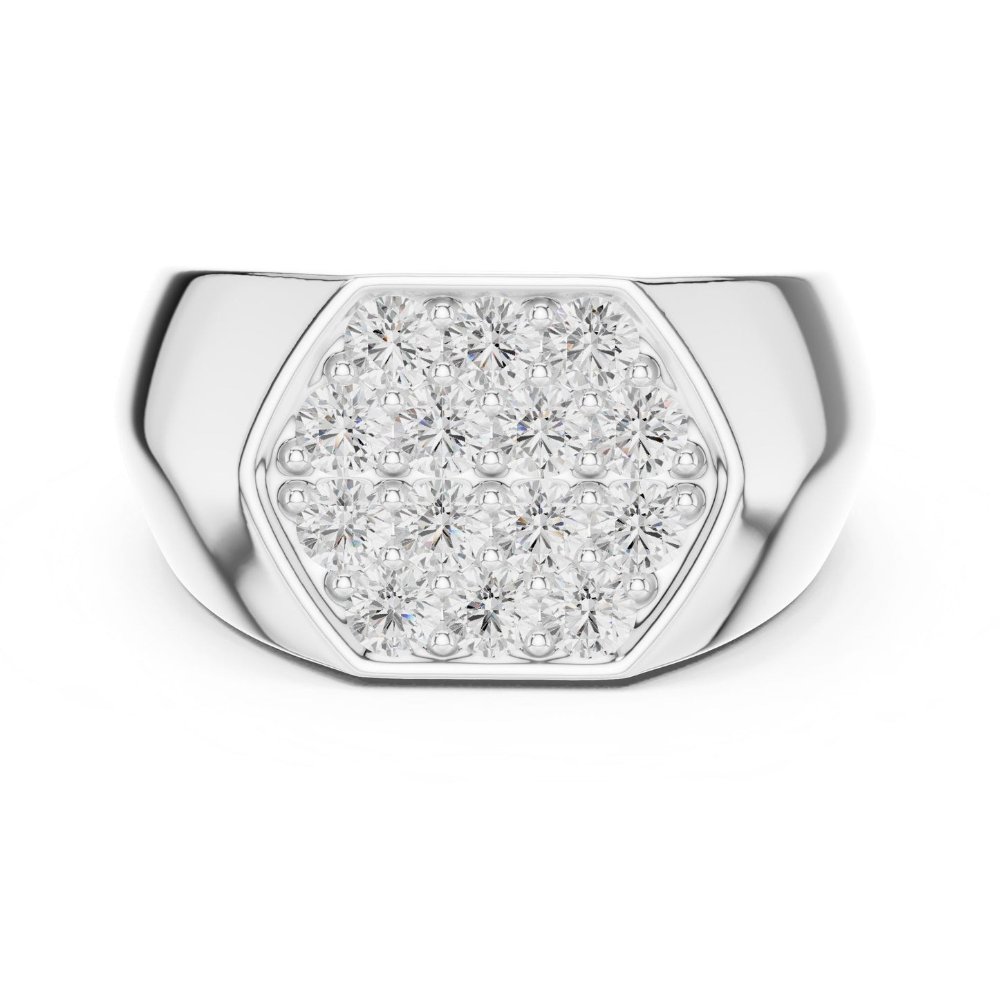 Men's Cushion Lab Grown Diamond Pave Ring