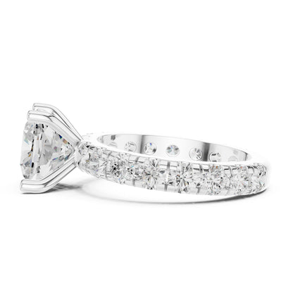 Cushion Lab Grown Diamond Pave Engagement Ring