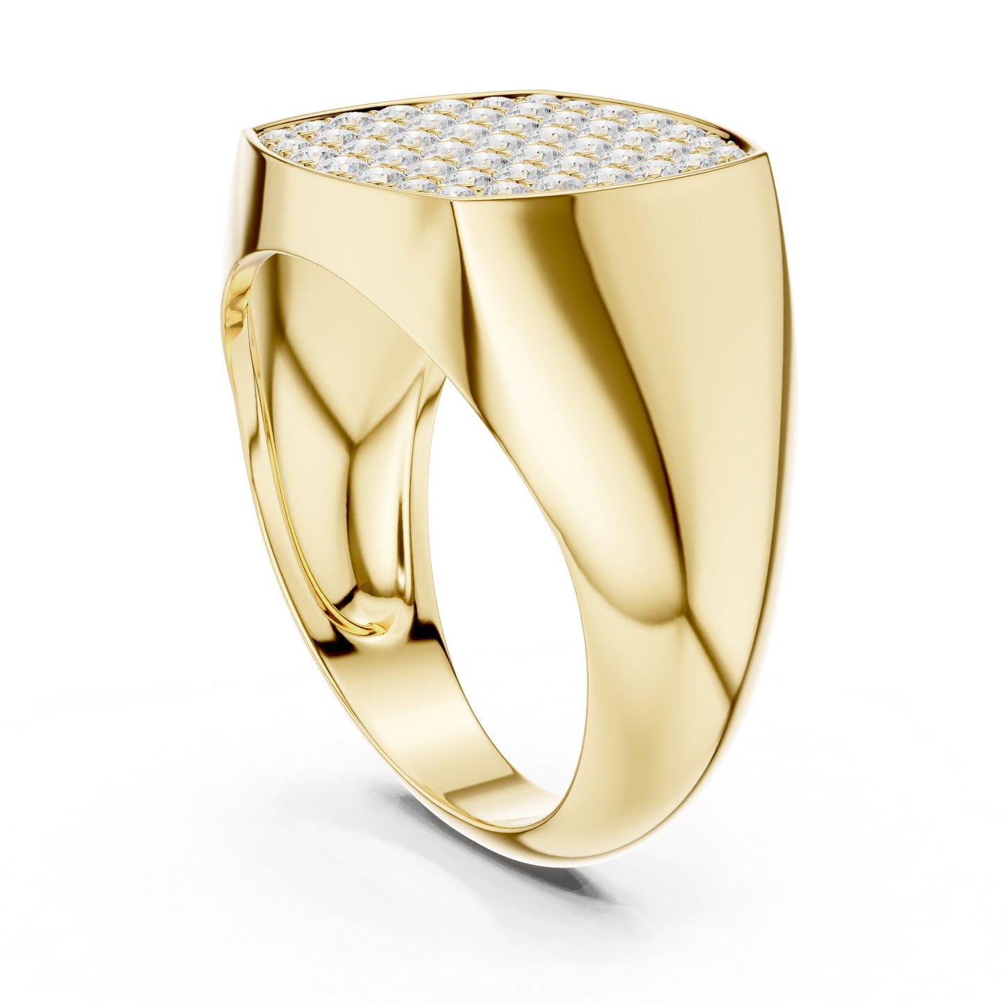 Men's Cushion Lab Grown Diamond Pave Ring