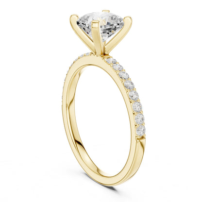 Cushion Lab Grown Diamond Pave Engagement Ring