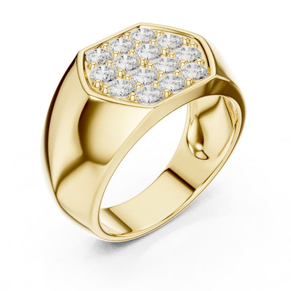 Men's Cushion Lab Grown Diamond Pave Ring