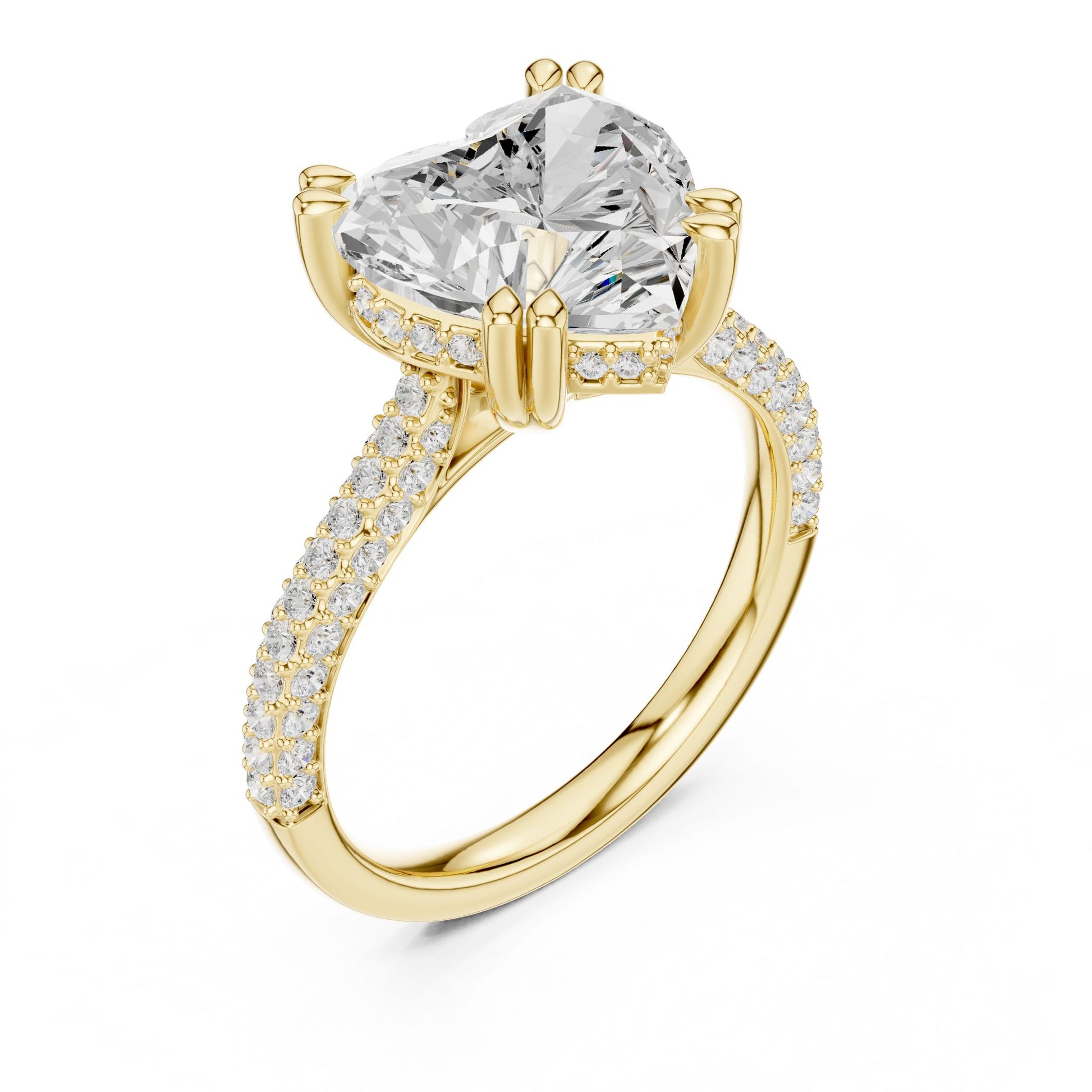 Cushion Lab Grown Diamond Pave Engagement Ring