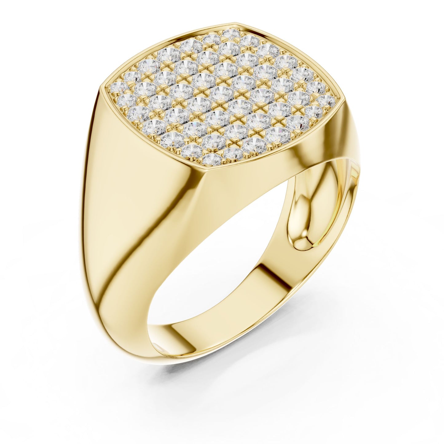 Men's Cushion Lab Grown Diamond Pave Ring