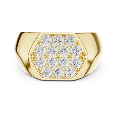 Men's Cushion Lab Grown Diamond Pave Ring