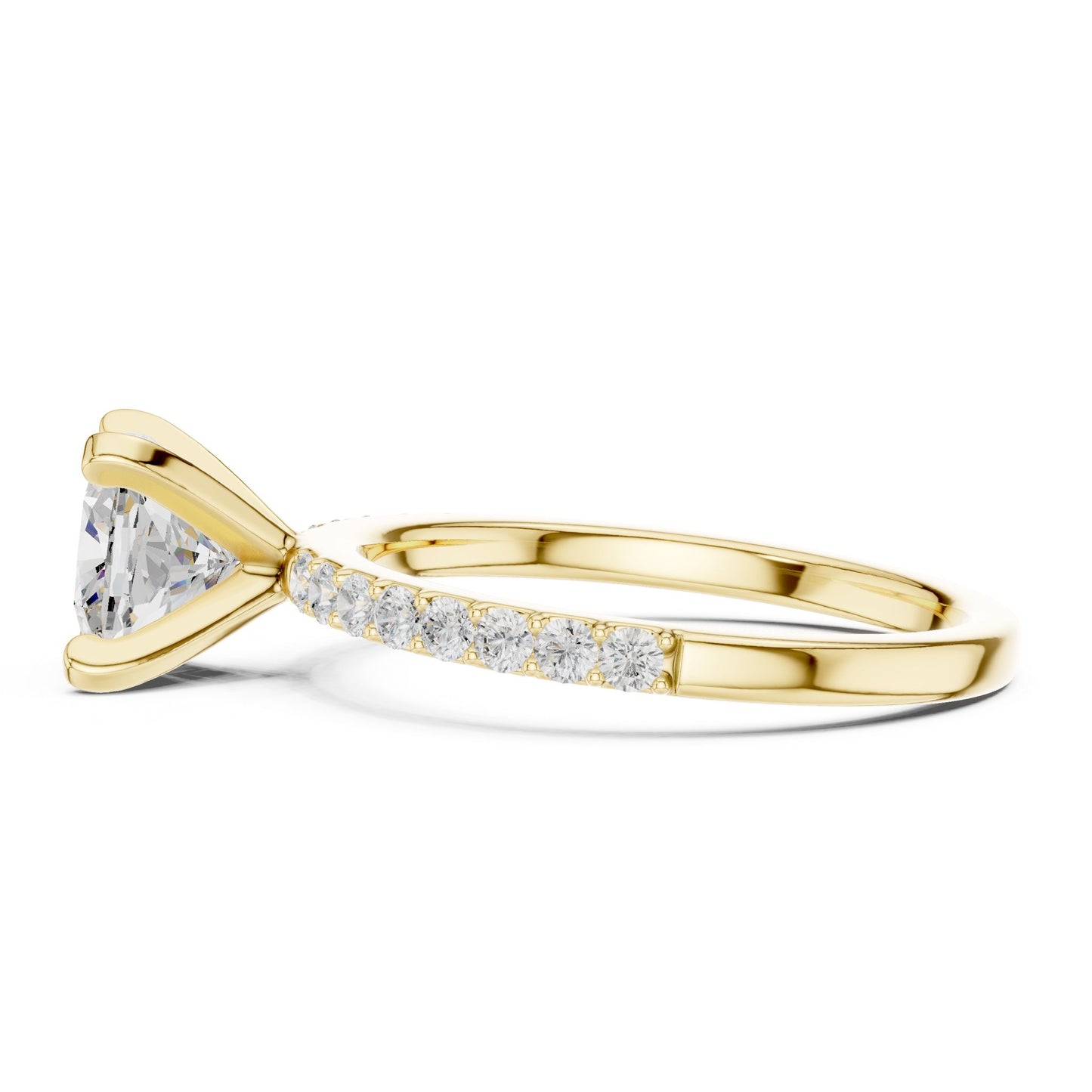 Cushion Lab Grown Diamond Pave Engagement Ring