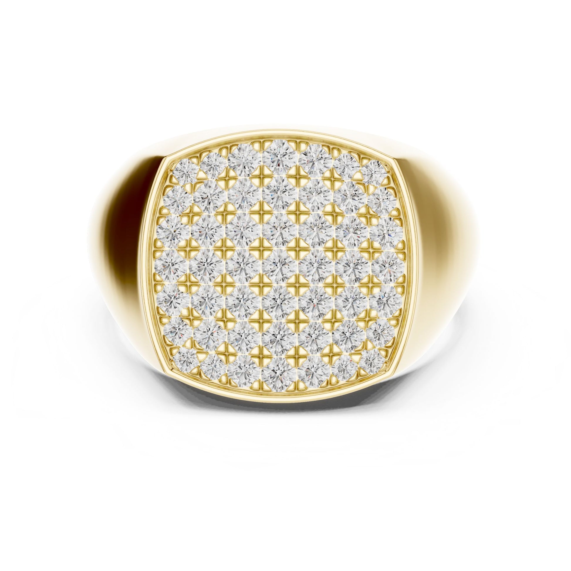 Men's Cushion Lab Grown Diamond Pave Ring