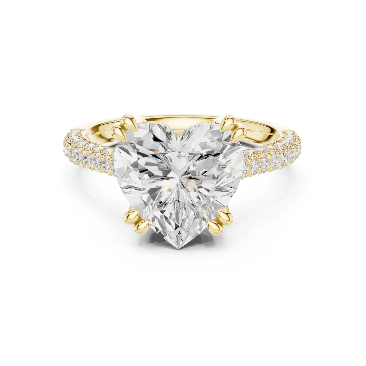 Cushion Lab Grown Diamond Pave Engagement Ring