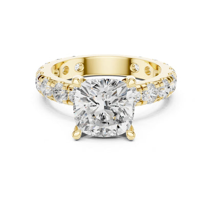 Cushion Lab Grown Diamond Pave Engagement Ring