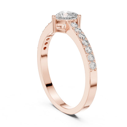 Cushion Lab Grown Diamond Side-Stone Engagement Ring