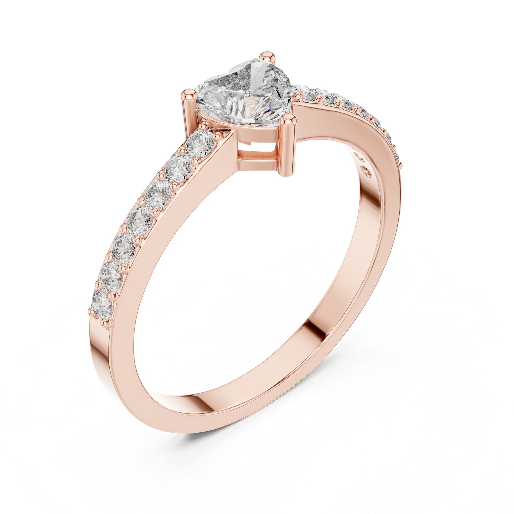 Cushion Lab Grown Diamond Side-Stone Engagement Ring