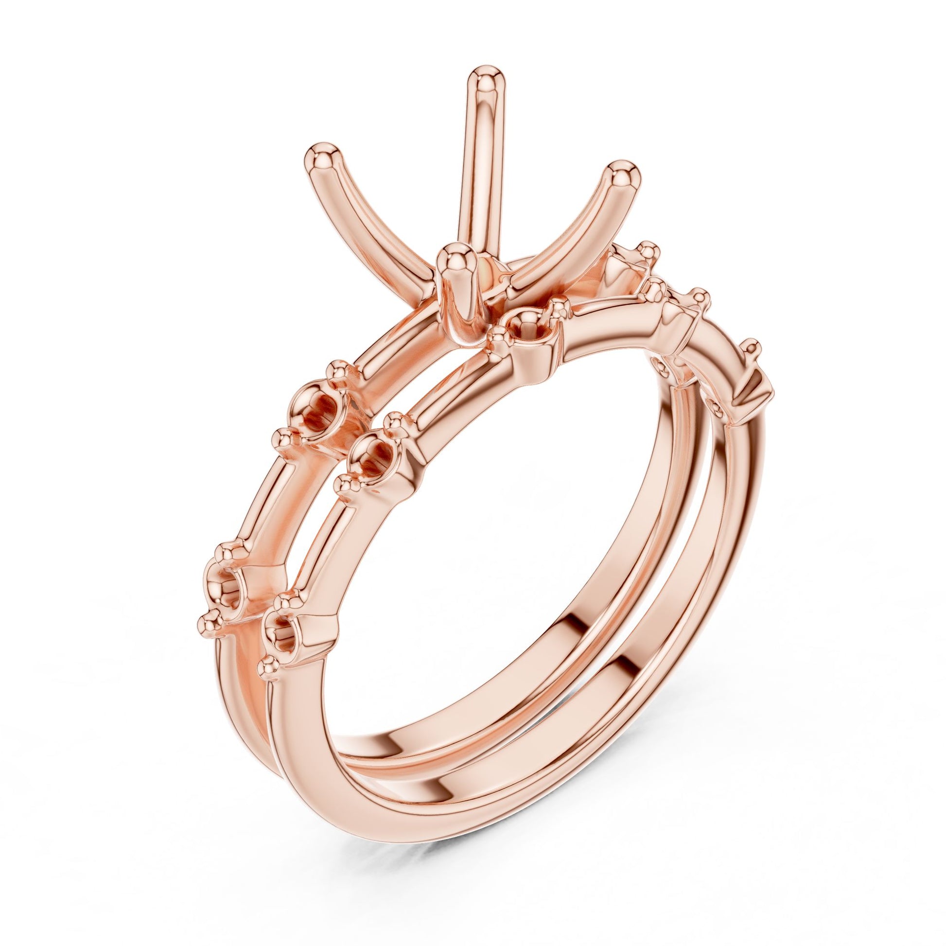 Cushion Lab Grown Diamond Side-Stone Engagement Ring