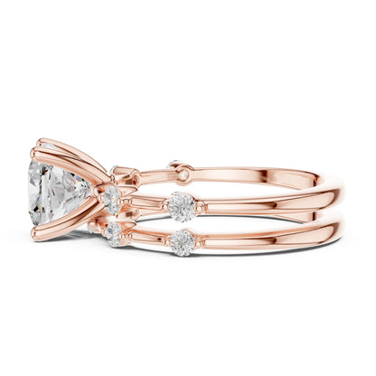 Cushion Lab Grown Diamond Side-Stone Engagement Ring
