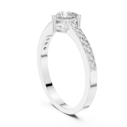 Cushion Lab Grown Diamond Side-Stone Engagement Ring
