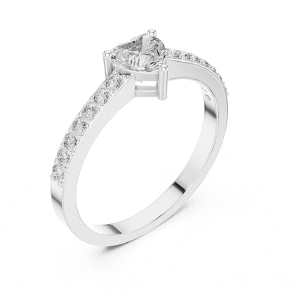Cushion Lab Grown Diamond Side-Stone Engagement Ring