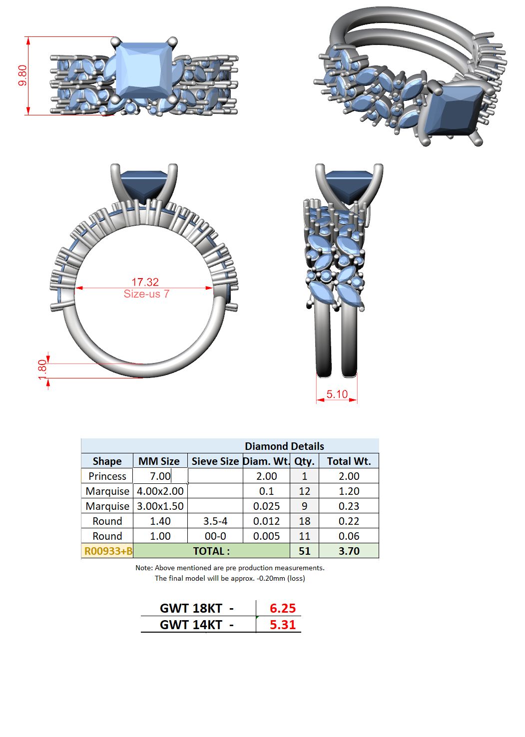 Cushion Lab Grown Diamond Side-Stone Engagement Ring