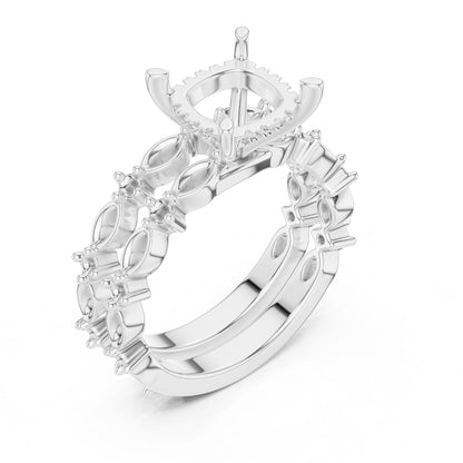 Cushion Lab Grown Diamond Side-Stone Engagement Ring