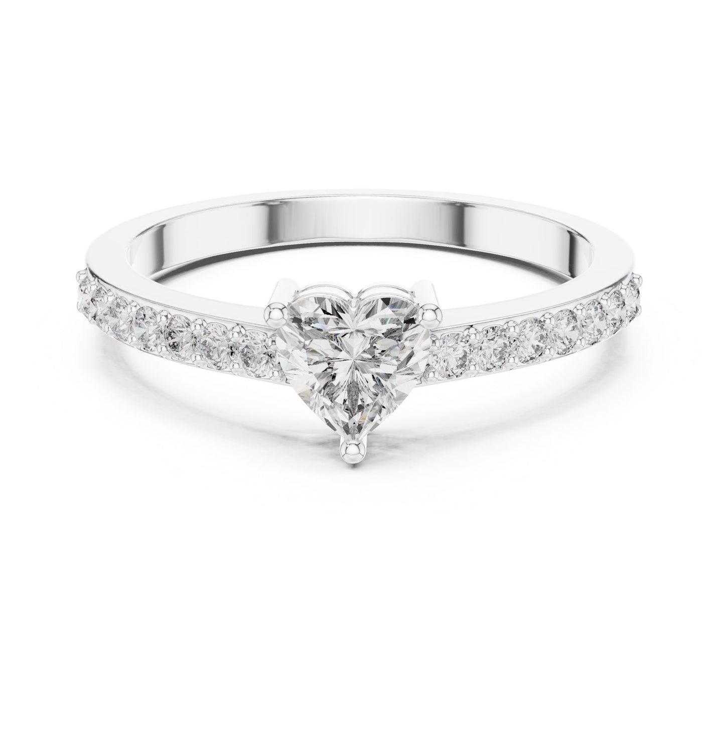 Cushion Lab Grown Diamond Side-Stone Engagement Ring