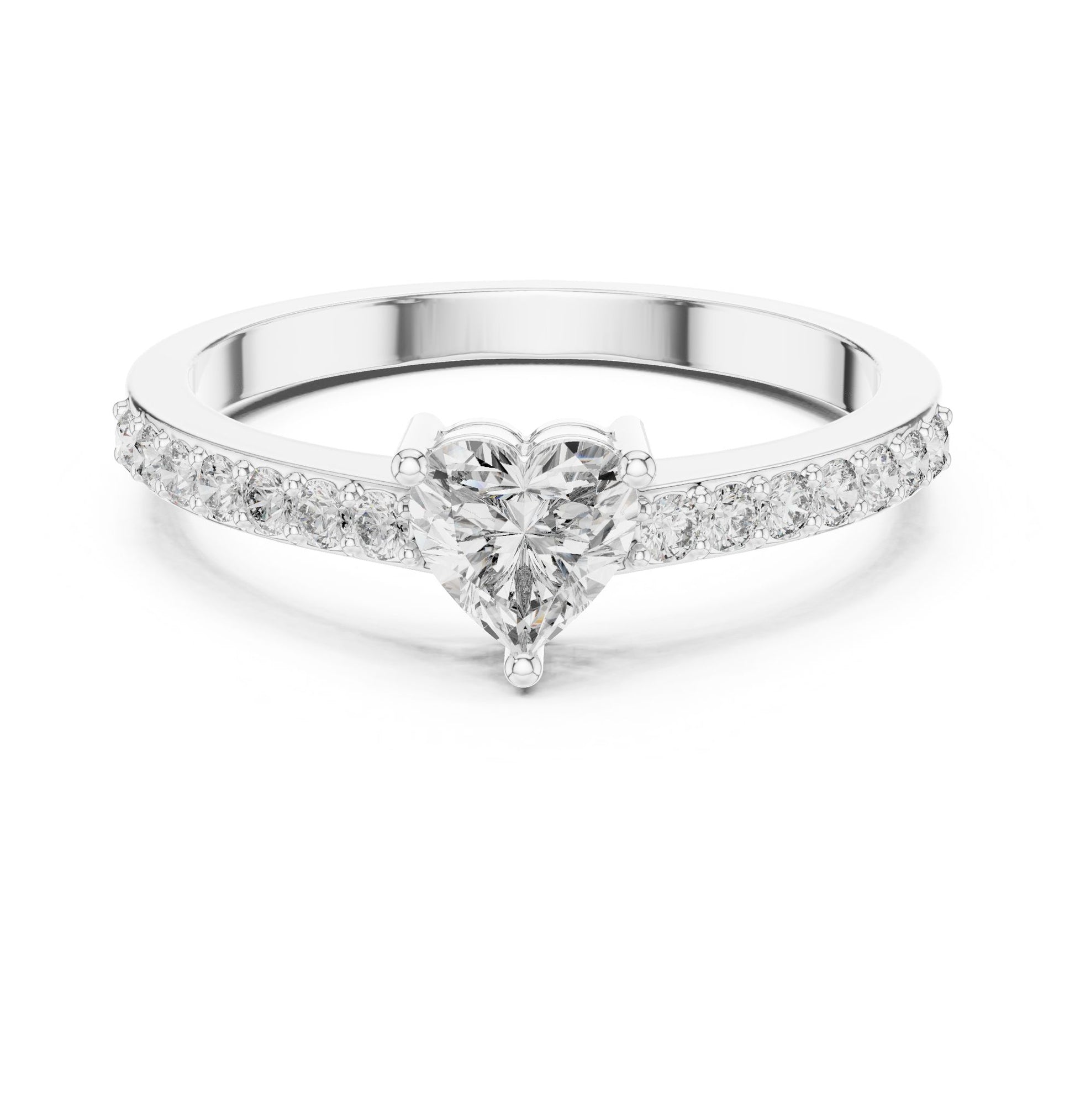Cushion Lab Grown Diamond Side-Stone Engagement Ring