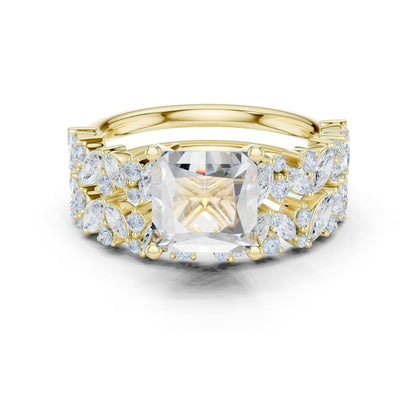 Cushion Lab Grown Diamond Side-Stone Engagement Ring