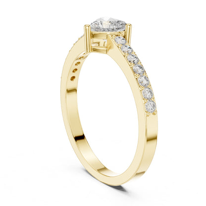 Cushion Lab Grown Diamond Side-Stone Engagement Ring