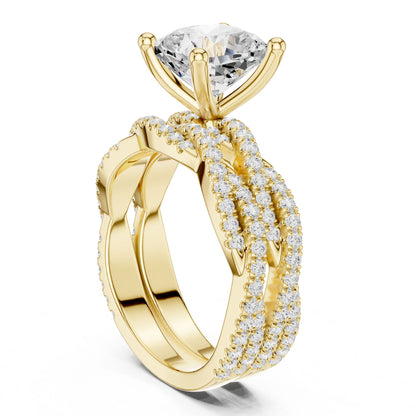 Cushion Lab Grown Diamond Side-Stone Engagement Ring