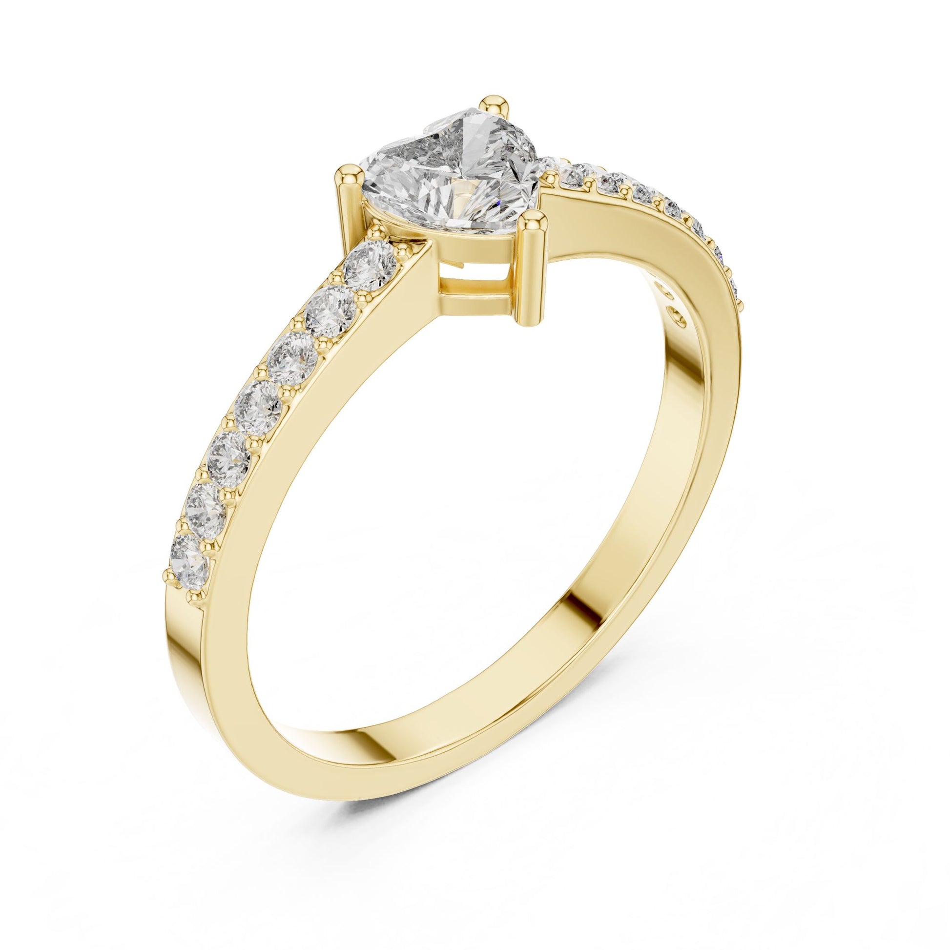 Cushion Lab Grown Diamond Side-Stone Engagement Ring
