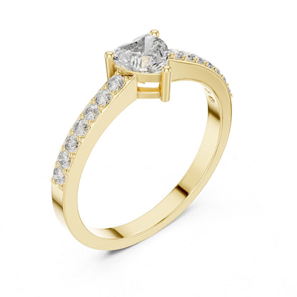 Cushion Lab Grown Diamond Side-Stone Engagement Ring