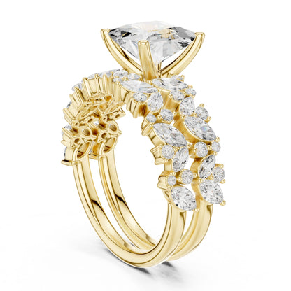 Cushion Lab Grown Diamond Side-Stone Engagement Ring