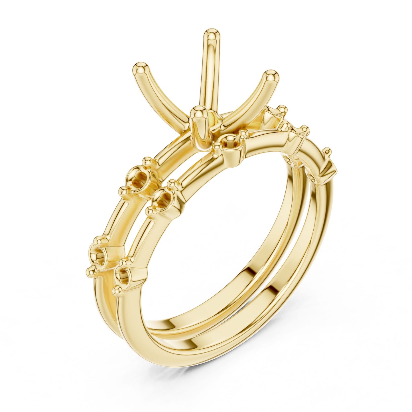 Cushion Lab Grown Diamond Side-Stone Engagement Ring