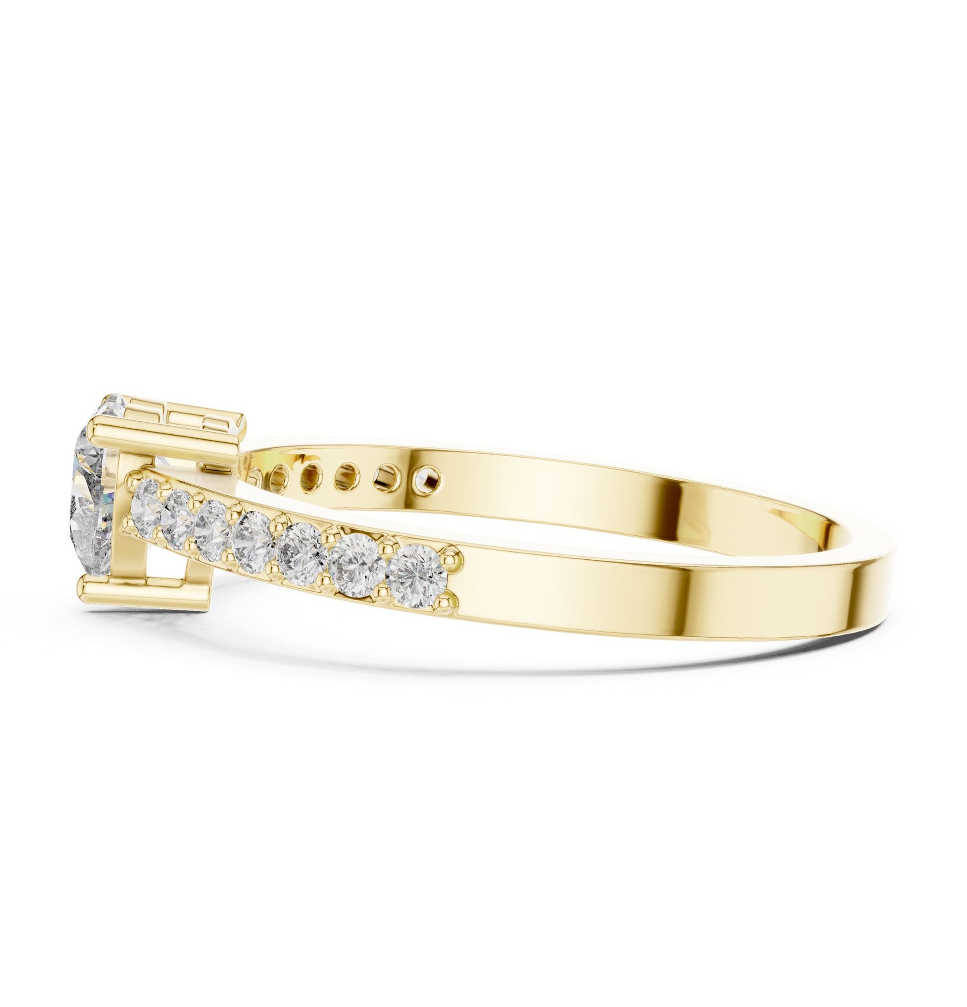 Cushion Lab Grown Diamond Side-Stone Engagement Ring