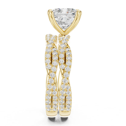Cushion Lab Grown Diamond Side-Stone Engagement Ring