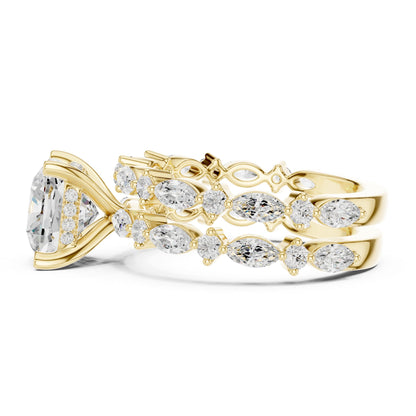 Cushion Lab Grown Diamond Side-Stone Engagement Ring