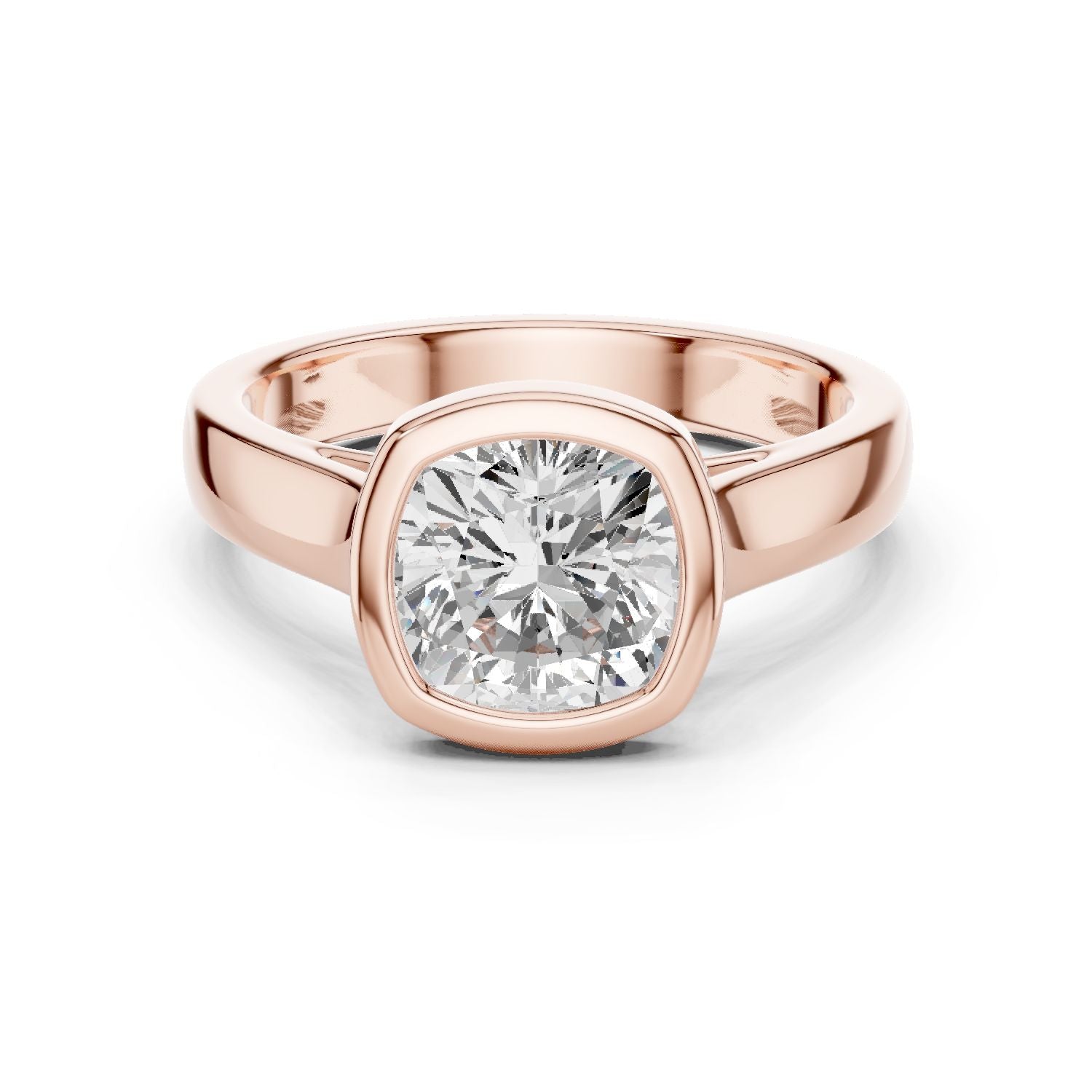 Cushion Lab Grown Diamond Solitaire Engagement Ring